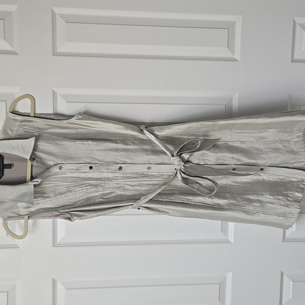 White House Black Market Silver Sleeveless Dress